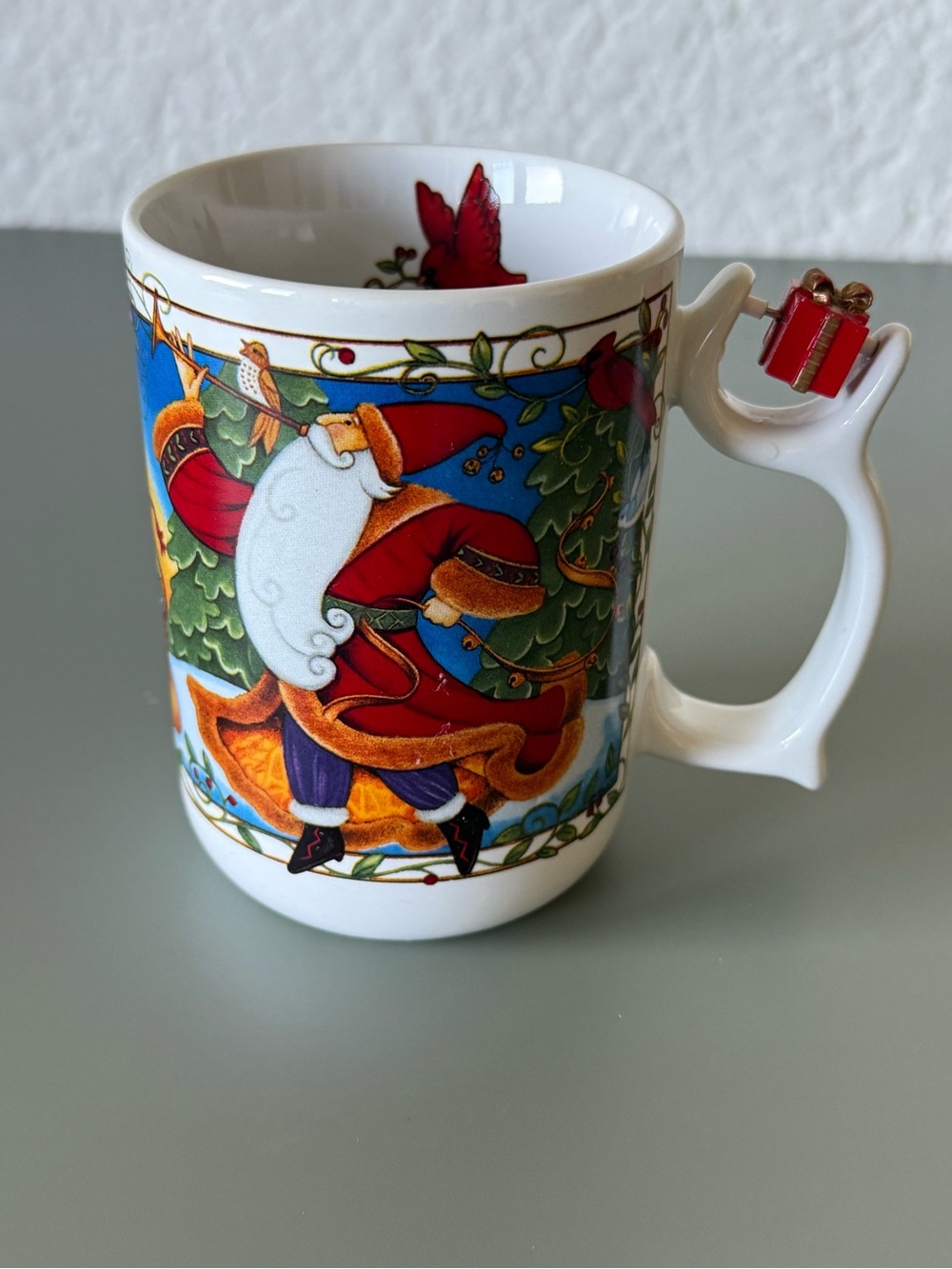 Vintage 90’s Talus Spinners Santa Christmas tree Ceramic Mug Very Rare